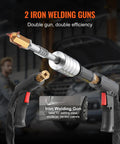 Spot Weld Dent Puller Kit With Two Weld Guns, 3KW Stud Welder For Auto Body Dent Repair showing dual iron welding guns