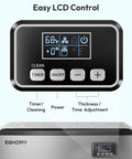 Easy LCD control panel of the Game Changing Commercial Ice Maker That Smoothly Drops 400 Pounds Daily with operational settings.