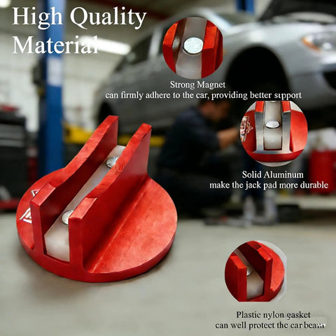 Grooved Magnetic Jack Pad With Aluminum Construction For Pinch Welds And Frame Rails Heavy Duty Jacking Puck Adapter