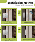 Step-by-step installation guide for Heavy Duty Square Door Hinges 3.5 By 3.5 Inch Set Of Three Ball Bearing Rust Proof Stainless Steel Brushed Nickel Finish.
