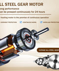 Rkazes 820W Automatic Oil Press Machine Hot And Cold Seed Extractor For Home Use all steel gear motor close-up image.