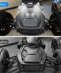 Before and after of Dope Dual LED Headlights With Turn Signals For CanAm Ryker 600 900 Sport Rally All Models High Low Beams DRL