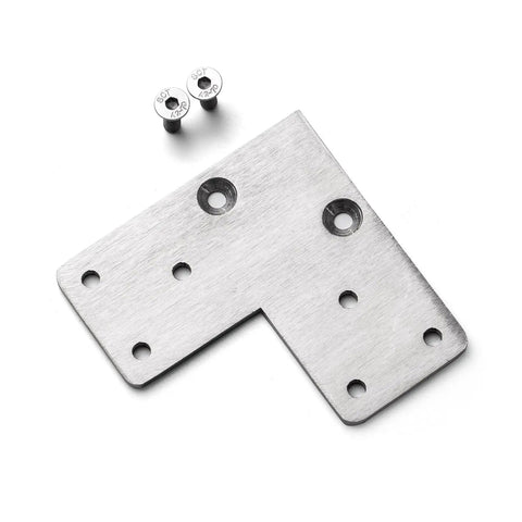 Stainless steel bracket with screws for Stainless Steel Cable Railing Post For Decks Flat Top Square Fence Post 36 Inch High By 2 By 2 Inch Brushed Finish Pre Drilled Corner Post For A Slick Modern Cable Railing System