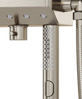 Close-up of Air-Infused AquaPower Shower System With 11-Inch Rain Showerhead, polished chrome finish, hose detail visible.