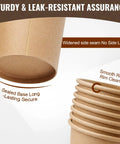 300 Count 8 Oz Unbleached Kraft Paper Cups Disposable Coffee Cups For Hot Or Cold Drinks Leak Resistant And Sturdy Ideal For Parties Home Or Office Use, showing cup details