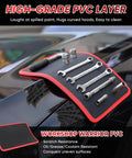 Heavy Duty Magnetic Tool Mat And Tray For Garage Workshop with wrenches and sockets on curved PVC surface