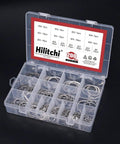 Open box of Internal Circlip Snap Ring Kit 200-Piece 15-Size Assortment In 304 Stainless Steel with labeled compartments