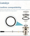 Exploded view of Plunger Rubber O Ring For 3 Tier Sink Drain And Twist Waste Drain Valve, T S Brass 010389-45.