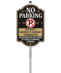 Private Property No Parking Sign With 35 Inch Stakes Do Not Park Or You Will Get Towed At Property Owner Expense, metal stand