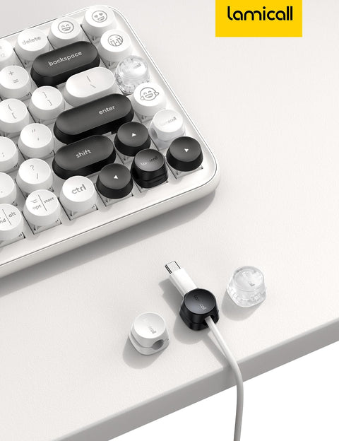 Spring Lock Cable Clips 6 Pack For Desk Nightstand Wall Car Office Cord Management Adhesive Wire Organizer For Phone Chargers