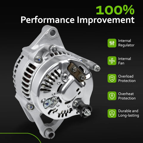 Alternator Replacement For 1991-1998 Wrangler Cherokee Grand Cherokee TJ 2.5L 4.0L V6 L4 L6, rear view with specifications