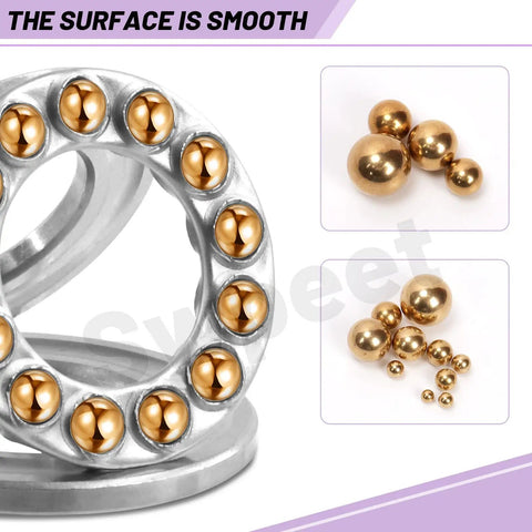 Close-up of Top Shelf Precision Bearing Balls Assortment Kit Real Deal 120 Piece Imperial Set with smooth brass balls for bike maintenance.