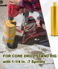 2 Inch Wet Core Drill Bit For Concrete With Rebar, 14 Inch Drilling Depth, 1-1/4 To 7 Thread Arbor in use with core drill rig