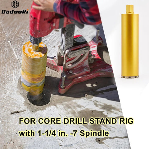2 Inch Wet Core Drill Bit For Concrete With Rebar, 14 Inch Drilling Depth, 1-1/4 To 7 Thread Arbor in use with core drill rig