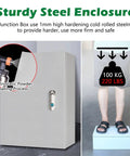 Outdoor Wall Mounted Steel Electrical Junction Box Lockable Enclosure With Waterproof Dustproof Seal And Outlet Hole Weatherproof Metal Electrical Housing Built Tough For Outdoor Use, gray steel