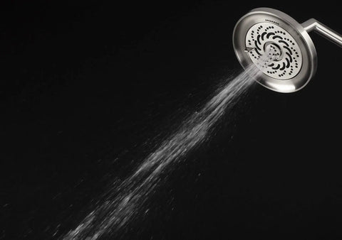 Kubos Exhilaration High Pressure Handheld Shower Head Matte Black Finish, 2 GPM, 4 Pattern Adjustable Showerhead in action