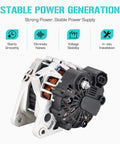 2.0L Replacement Alternator For 2007-2012 Elantra, 2010-2011 Soul, 2007-2009 Spectra, 2007-2009 Spectra5 SX With OE Specs