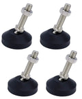 Heavy Lifter Adjustable Furniture Glides Non Slip Swivel Leveling Feet, rubber base, adjustable, 4 pack for stable furniture.