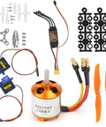 RC Plane Motor Kit for Airplane and Helicopter, Brushless 2217 KV1100 Motors, 1060 Propeller, 40A XT60 ESC components displayed