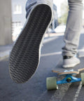 Close-up of shoe with 4 mm thick rubber sole, non slip wave pattern, fitting US Men Size 9.5 and smaller, ideal for DIY repairs.