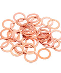 Beast Grade M14 Copper Washers Hella Tough Metric Flat Gasket Seal Crush Ring Hardware for leak resistance in hydraulic fittings.