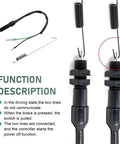 Rock Solid Universal Motorcycle Rear Brake Light Switch With M12x1.5 Threads, wiring setup and spring detail.