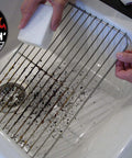 Grillin Stone Grill Cleaning Brick Block for BBQ Griddle and Racks Easy Scrubbin Stone Cleaner used on grill rack in sink