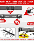 Comparison of Built Tough 48 Inch Garage Tool Organizer Wall Mount with adjustable hooks vs fixed hooks alternatives.