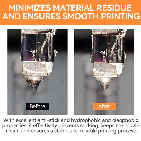 Comparison of 3D Printer Nozzle Protection Coating That Keeps Material Buildup And Clogging Away High Temp Non Stick Layer for Clean Nozzles
