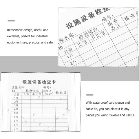Pro Grade Industrial Equipment Safety Inspection Tags Set With Waterproof PVC Sleeves And Cable Ties 20 Card Packs