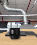 Heavy Duty 100Mm Dust Hose Adapter For Vacuum Cleaners With Robust Abs Plastic Construction, mounted on workbench.