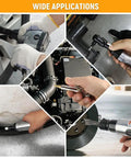 Killer 71 Piece Air Tool Set Featuring Badass 1/2 Inch Single Hammer Impact Wrench And Rapid Fire Air Ratchet Wrench With Tough Blow Molded Case For Serious Workshop Tasks in use on various tasks.