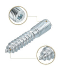 M10x50mm Heavy-Duty Hanger Bolts And M10x20mm Threaded Insert Nuts, close-up of steel bolt showing hex socket and thread design.