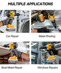 2-In-1 Cordless Brushless Rivet Nut Tool Kit with Auto and Manual Modes used for car, metal, boat, and windows repair