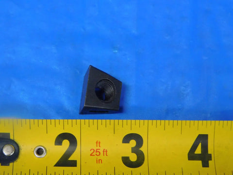 Black heavy duty insert wedge clamp for BW2 indexable tool holders, precise machining, shown next to measuring tape.