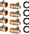 Garden Hose Repair Kit With Clamps And Fittings For 3/4 Inch Or 5/8 Inch Hoses, 4 Sets Of Male And Female Connectors, Stainless Clamps, Rubber Washers