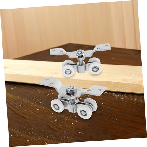 2 Pack Sliding Door Rollers Stainless Steel With Silent Nylon Wheels for Smooth Indoor Outdoor Operation Heavy Duty