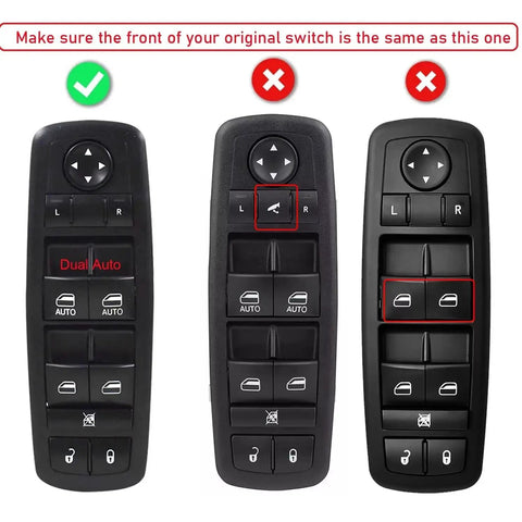 Power Window Control Switch Driver Side Fits 2011 Through 2021 Jeep Grand Cherokee Bezel Replacement Not For Vehicles With Power Folding Mirrors Easy Install Durable Window Button For Smooth Operation, black plastic switch panel