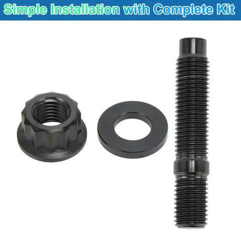 Titanium Alloy Exhaust Manifold Bolt Kit 12 Piece Set M10 X 54mm 1.25 Pitch With Screws Nuts And Washers Anti Corrosion
