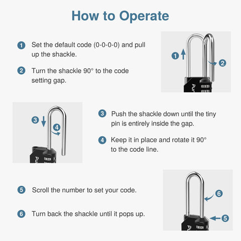 Instruction guide for setting Two Pack 2.6 Inch Long Shackle 4 Digit Outdoor Waterproof Padlock For Hasps Lockers Fences Gates Toolboxes Cases And Cabinets Built Tough As Nails From Zinc Alloy And Steel