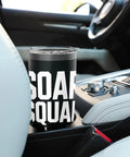Insulated Stainless Steel Tumbler For Sailplane Crew And Glider Club Fans, Built For Thermals, in car cup holder, black design