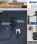 Dual Outlet Garbage Disposal Air Switch Kit Sink Top On Off Button UL Listed Champagne Bronze 3.6 Inch Long Easy Install