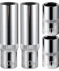 10mm Socket Set With One Quarter Inch Drive Deep And Shallow Sockets 6 Point Pro Grade Corrosion Resistant