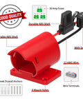 Two Pack Power Wheel Battery Adapter Kit For Milwaukee 12V with 30A Fuse, ABS shell, switch, 12AWG wire, and terminal set.