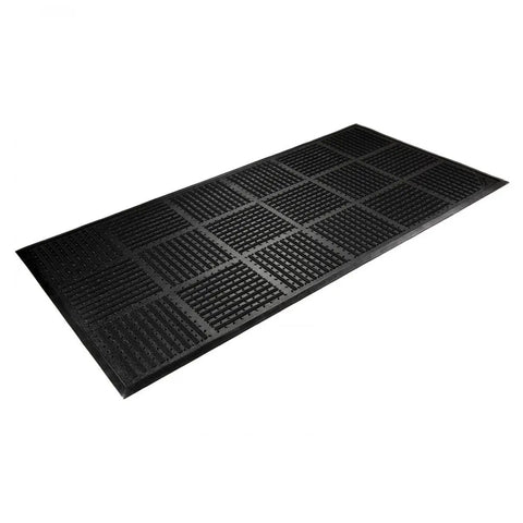 OutFront Reversible Outdoor Entrance Mat For All Weather Tough Rubber Mat With Flexible Scrapers And Quick Dry Drainage 3 Ft Wide By 6 Ft Long Black
