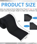 Carpet Cord Cover And Cable Protector Floor Strip For Commercial Office Carpets 59.06 Ft Black Easy Hook And Loop Cable