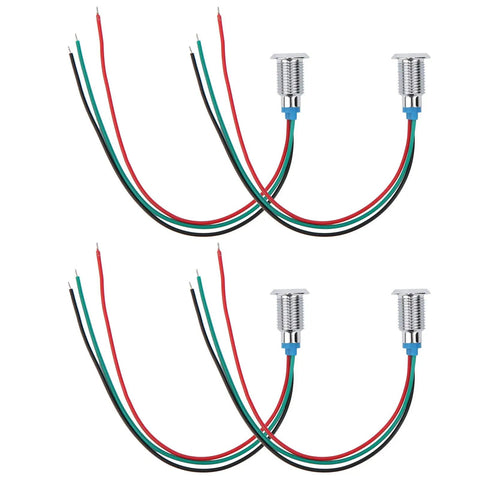 10mm Round LED Indicator Lights with common cathode, dual color red and green, pre-wired for easy panel indicators, 3-6V operating.