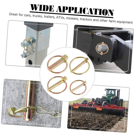 Heavy Duty Lynch Pin Locks Assortment Kit For Farm Tractors Trailers Mowers And Trucks Carbon Steel Pins With Zinc Plating For Rust Resistance Easy Quick Release Pin Fasteners For Farm Equipment And Outdoor Gear, assorted lynch pins on farm equipment