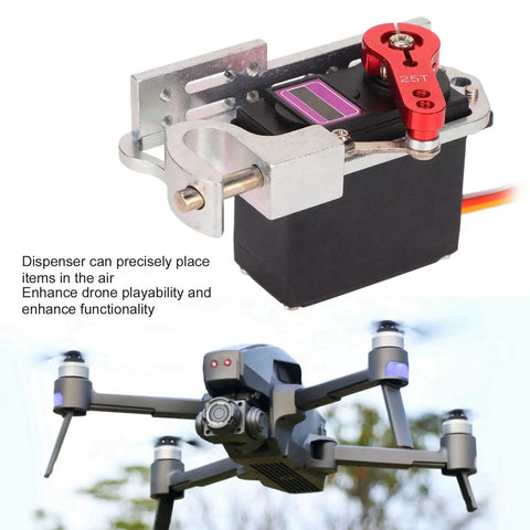 Sick RC Drone Parabolic Air Drop Kit With Upgraded Micro Servo Motor, aluminum bracket mount for precise payload releases.