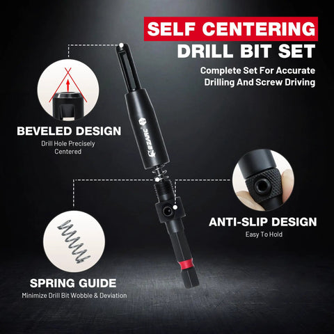 Self Centering Drill Bit from Badass 25 Piece Countersink Drill Bit Set With Self Centering Bits And Wood Plug Cutters.